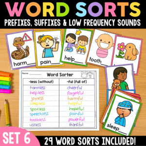 Word Sorts for Prefixes, Suffixes & More - SET SIX - Science of Reading Center