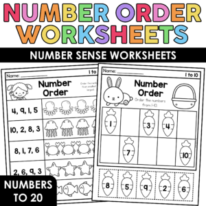 Number Order Worksheets to 20 - Number Sense