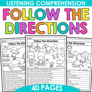 Follow the Directions Worksheets - Listening Comprehension Worksheets